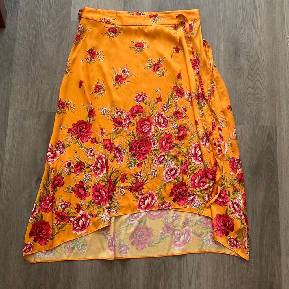 ASOS satin floral midi skirt